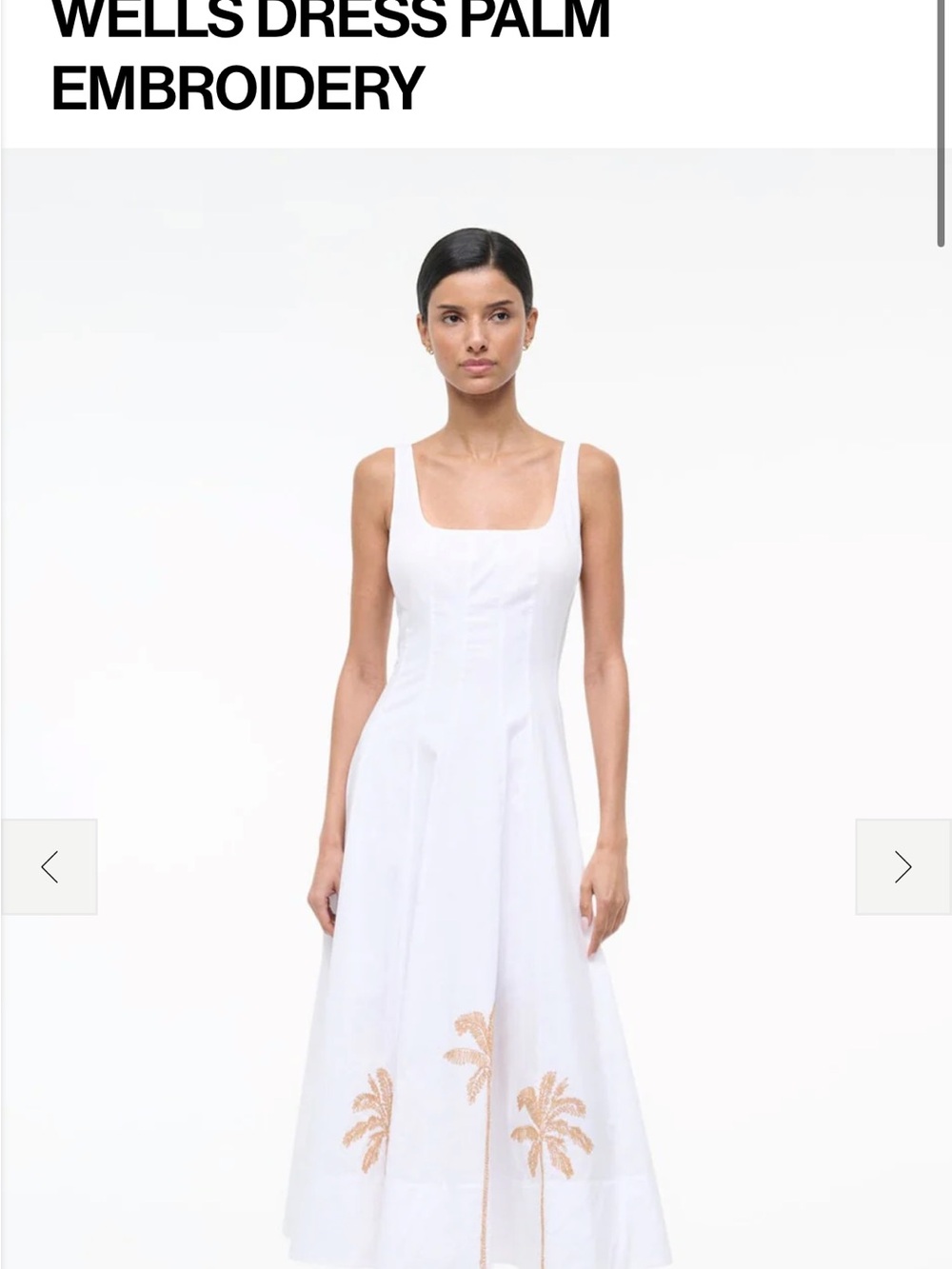 Wells Dress Palm Embroidery White Sundress
